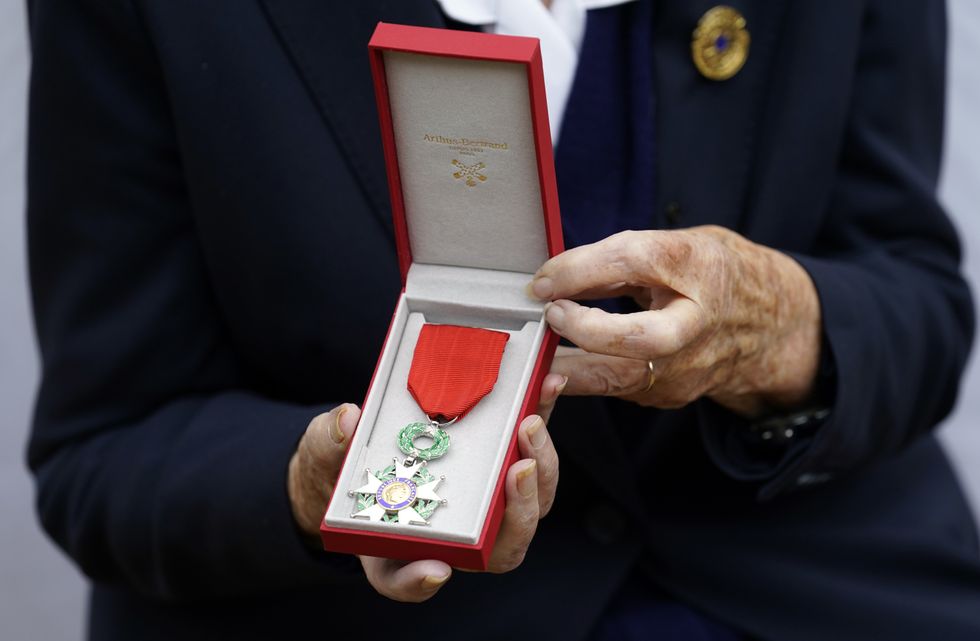 The 96-year-old with the Legion d\u2019honneur (Andrew Matthews/PA)