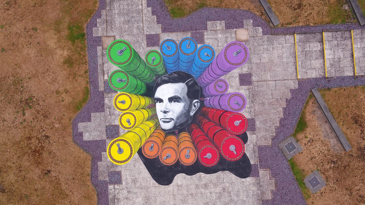 <p>The Alan Turing artwork is 10m across and sits in the centre of GCHQ headquarter</p>