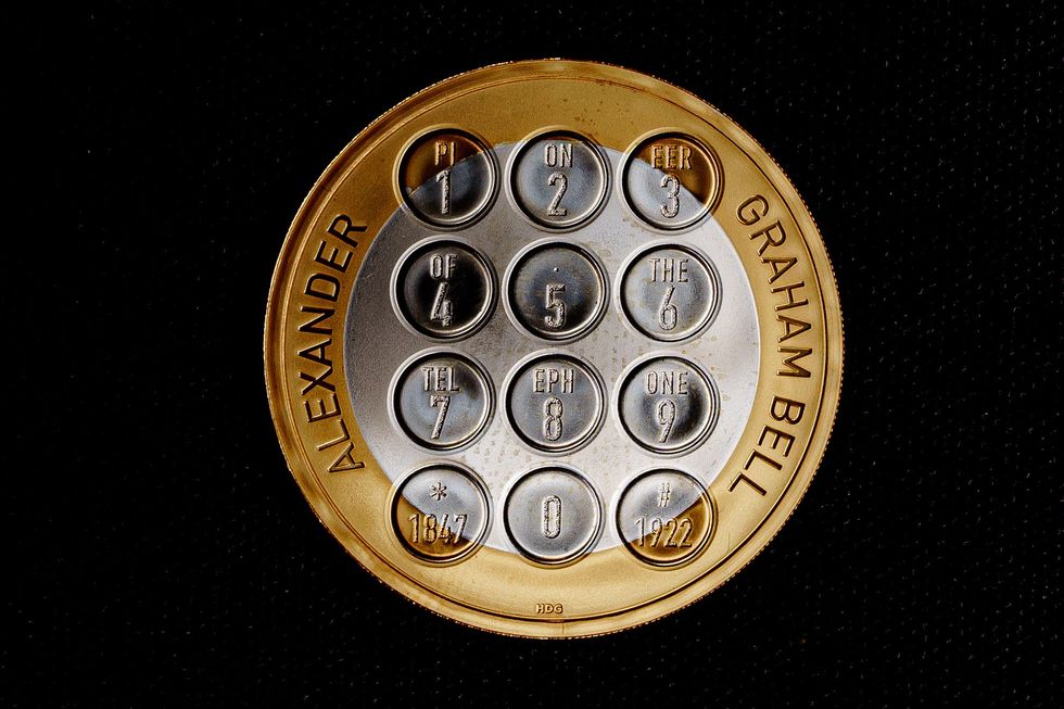 The Alexander Graham Bell coin (Ben Birchall/PA)