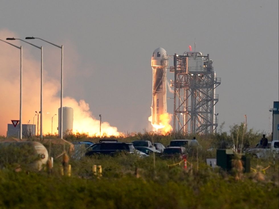 <p>The Amazon founder made it to the edge of space, flying aboard Blue Origin\u2019s New Shepard rocket, marking Blue Origin\u2019s first human flight. </p>