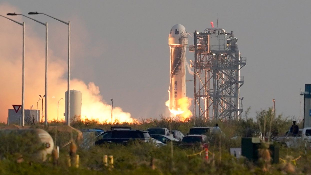 <p>The Amazon founder made it to the edge of space, flying aboard Blue Origin’s New Shepard rocket, marking Blue Origin’s first human flight. </p>