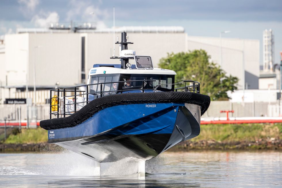 Zero emissions hydrofoil ‘flying’ workboat launched