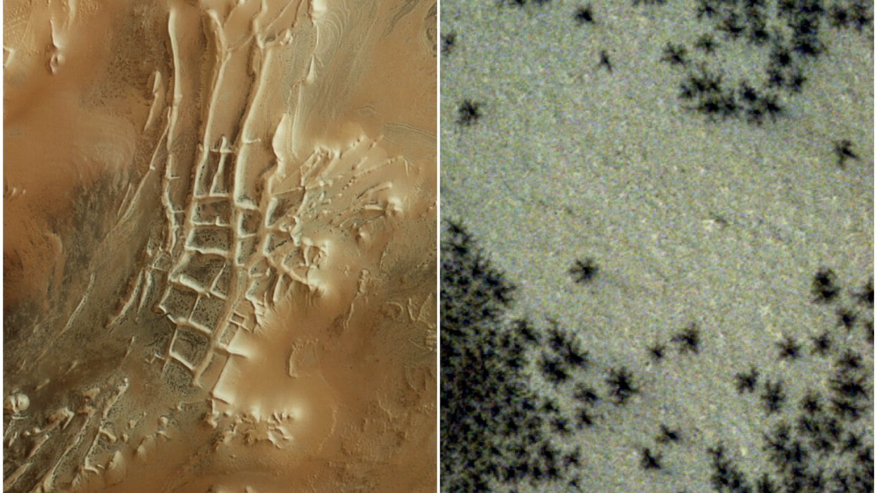 'Black spiders’ pictured sprawled across Mars in new satellite images ...