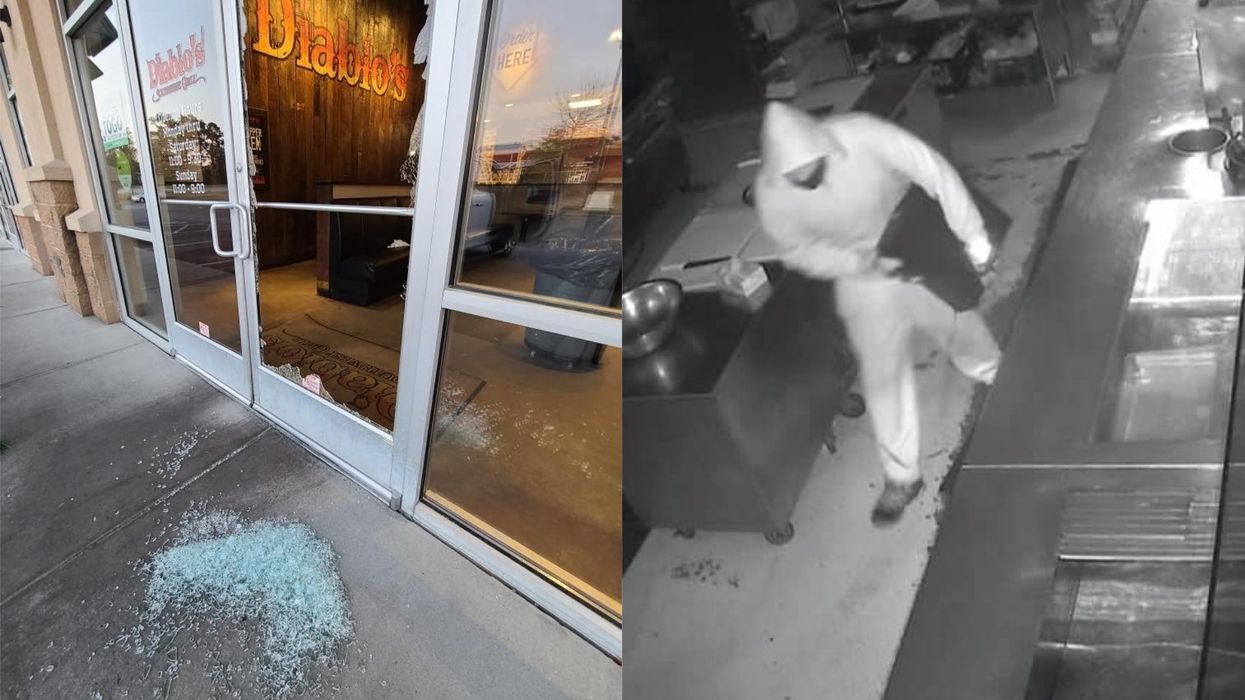 The burglar left Diablo's Southwest Grill empty-handed but now has a job opportunity