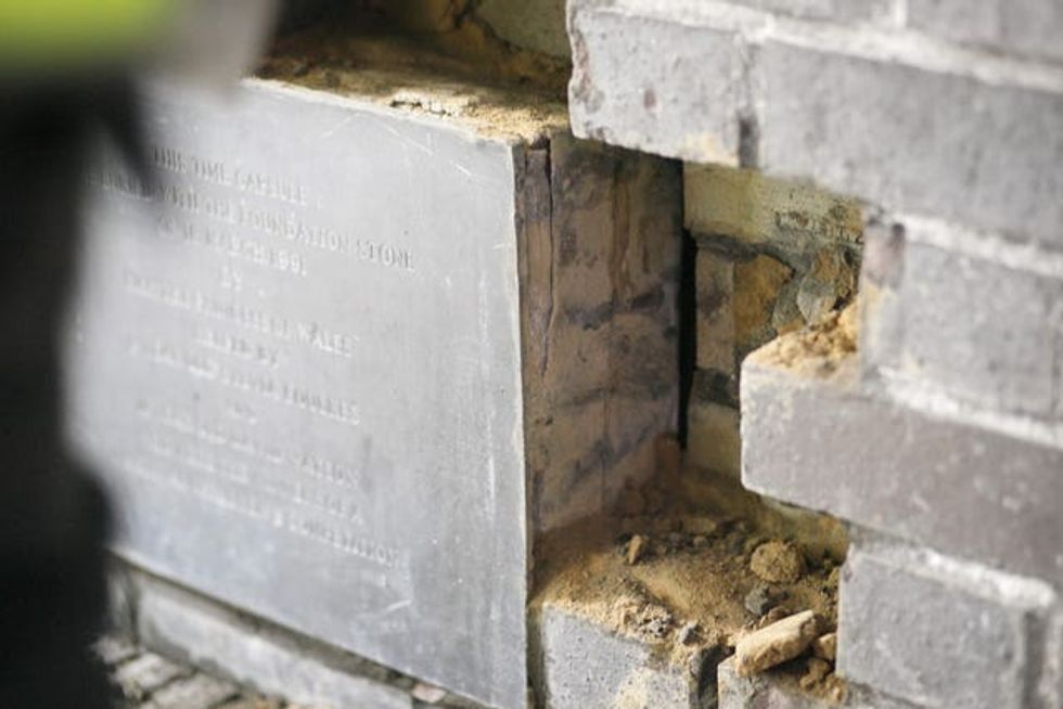 The capsule taken from a wall cavity