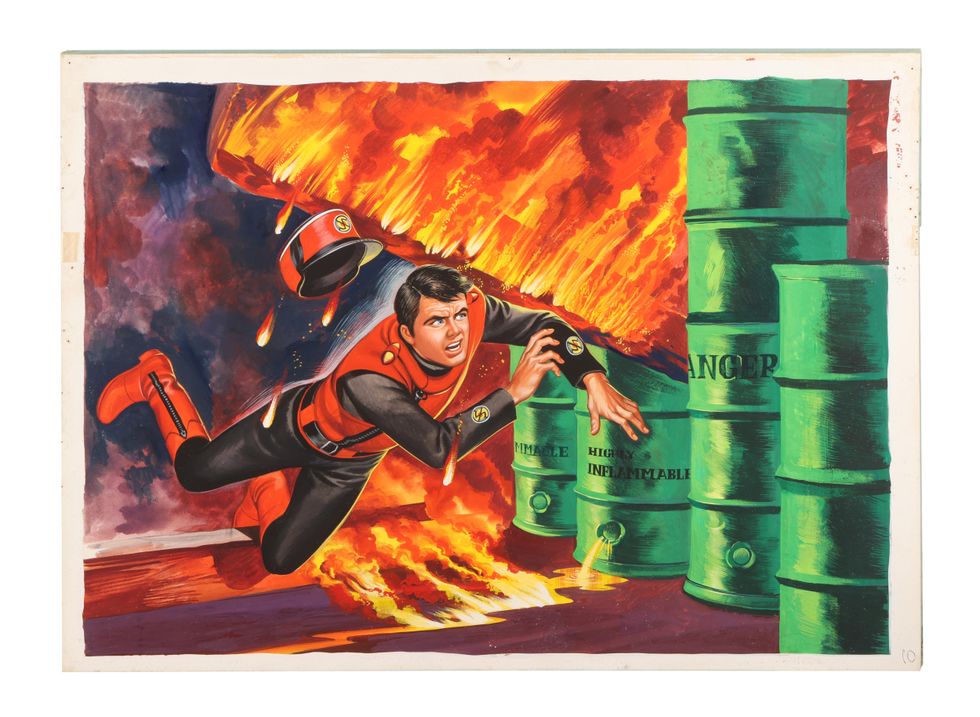 Hand-painted Captain Scarlet titles and Banksy work among auction items