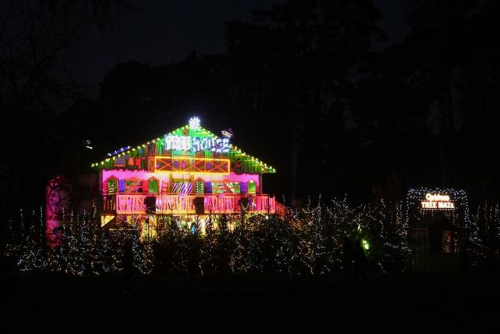 The Christmas tree maze and tree house on the King\u2019s estate