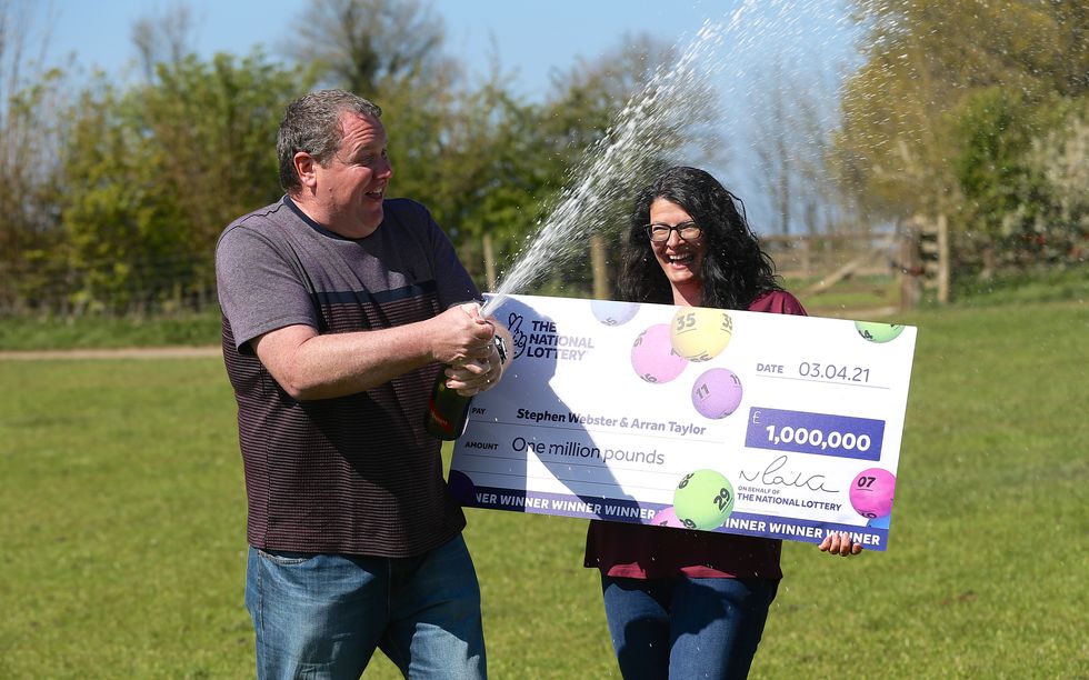 The couple won \u00a31 million on the National Lottery last year (Martin Bennett/Camelot/PA)