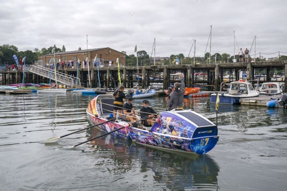 The crew of ROW4MND arrive in Port Edgar Marina