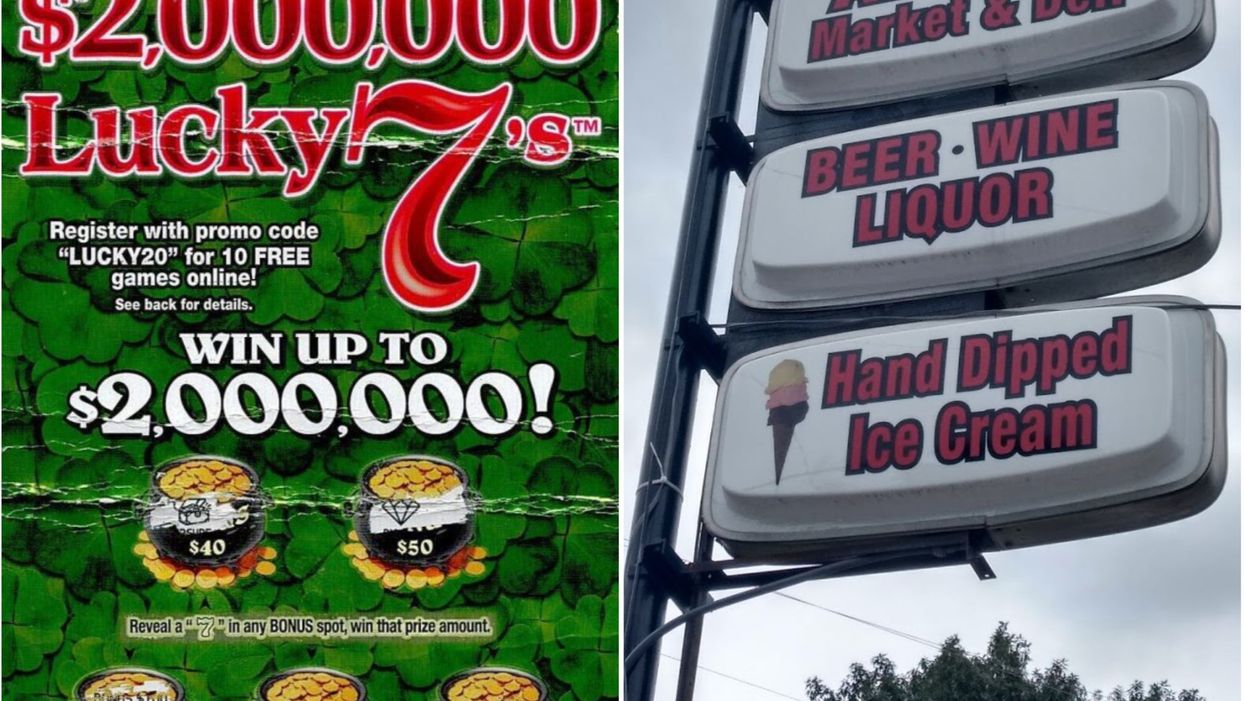 <p>The dad said the ticket (left) ‘caught his eye’ when he went to his local grocery store</p>