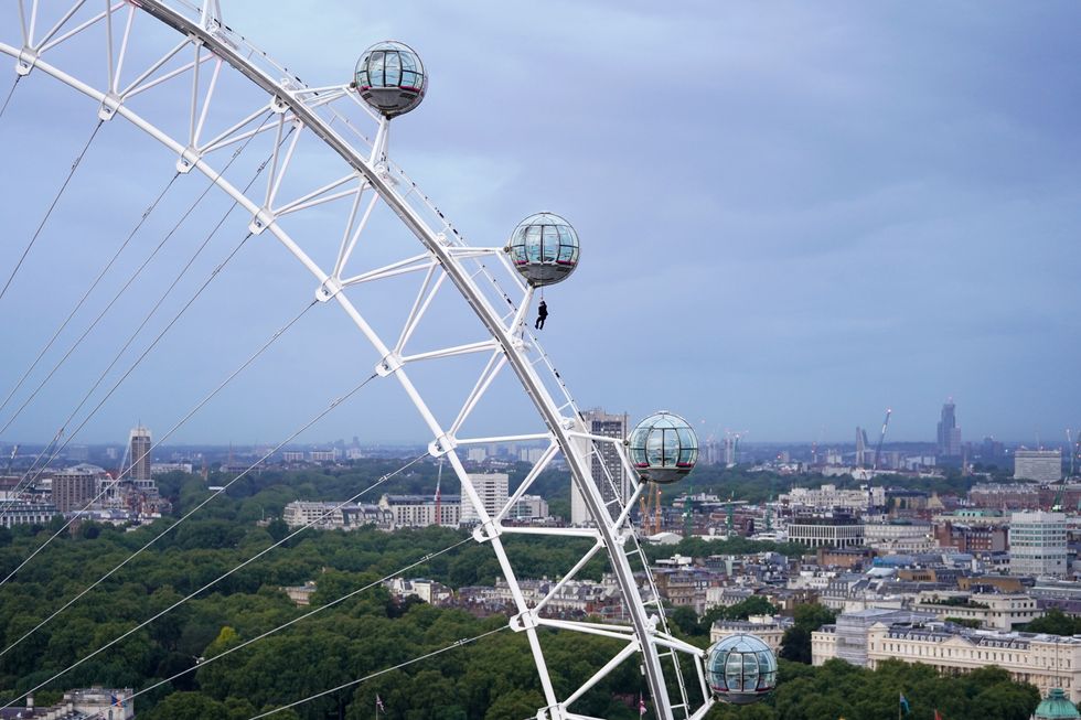 The daring stunt was performed at the landmark tourist attraction in central London (Kirsty O\u2019Connor/PA)