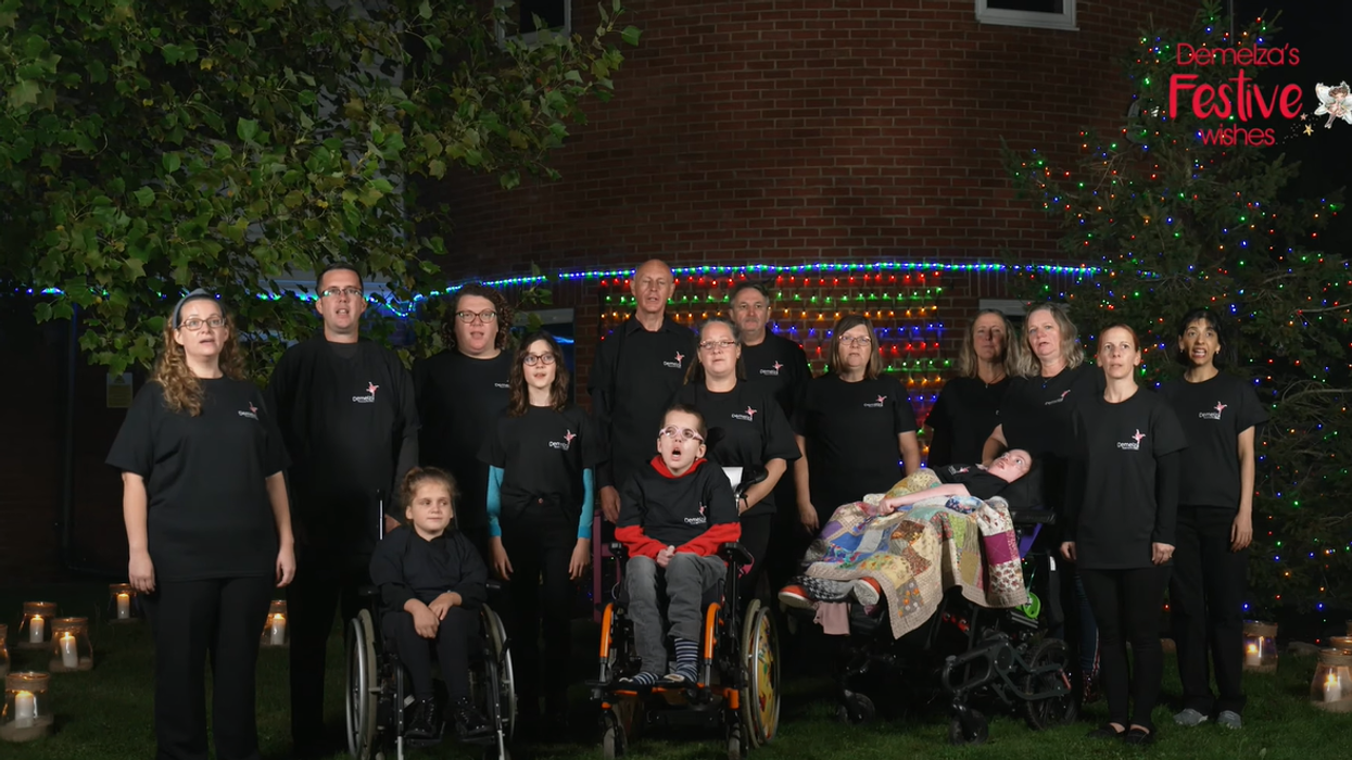 The Demelza hospice choir sang Andrea Bocelli’s Fall On Me as part of their Christmas fundraising campaign (Demelza Hospice Care for Children/PA)