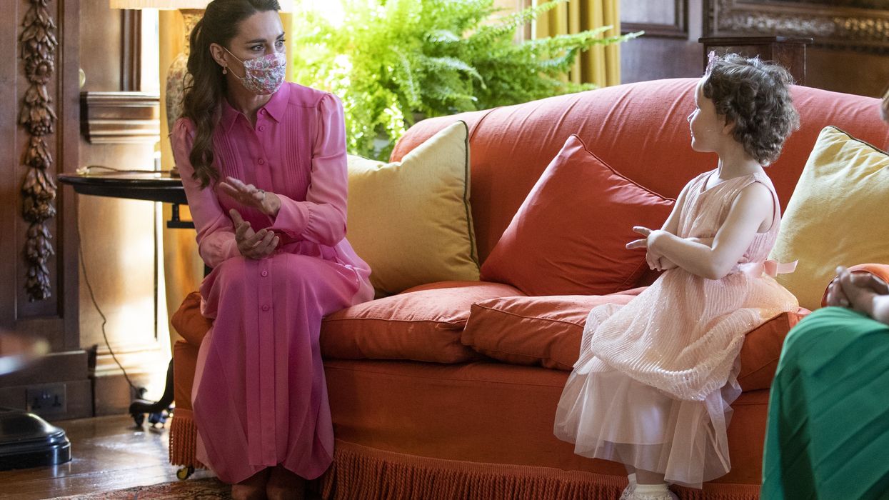 The Duchess of Cambridge met Mila Sneddon, aged five, at the Palace of Holyroodhouse (Jane Barlow/PA)