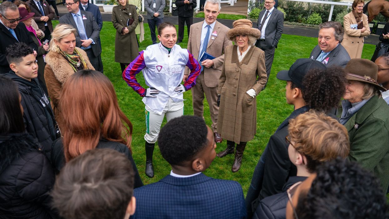 The Duchess of Cornwall and jockey Bryony Frost (PA)