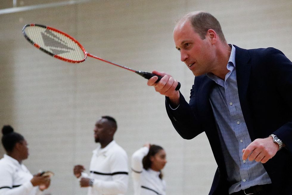 William tries luck at badminton as Birmingham prepares for Commonwealth Games