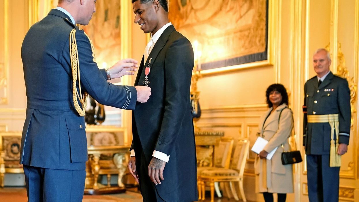 <p>The England player took his mum, Melanie, with him to collect him MBE from Prince William. </p>