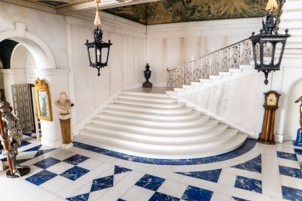 The entrance hall to the replica mansion