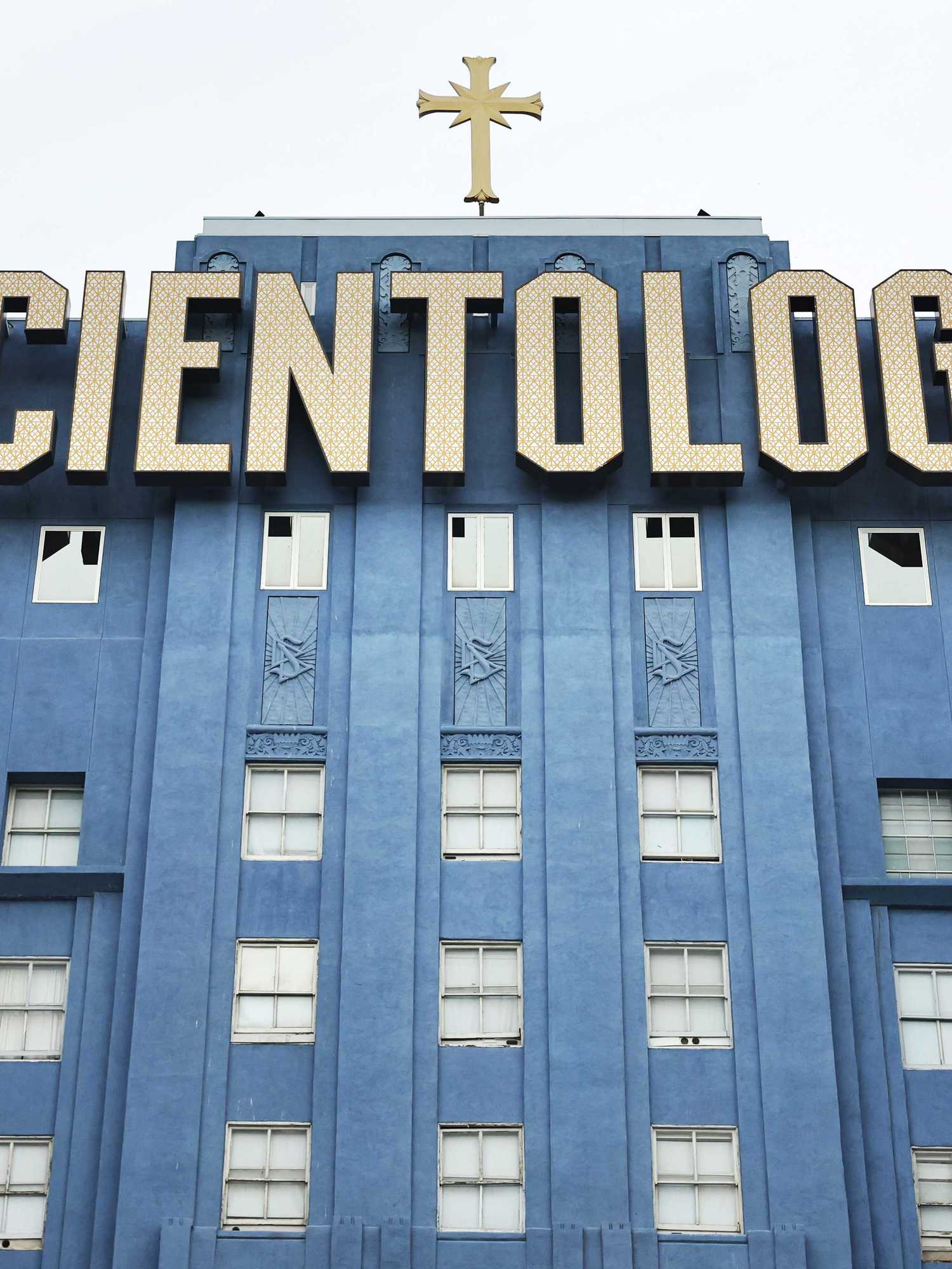The exterior of the Church of Scientology building in Los Angeles.