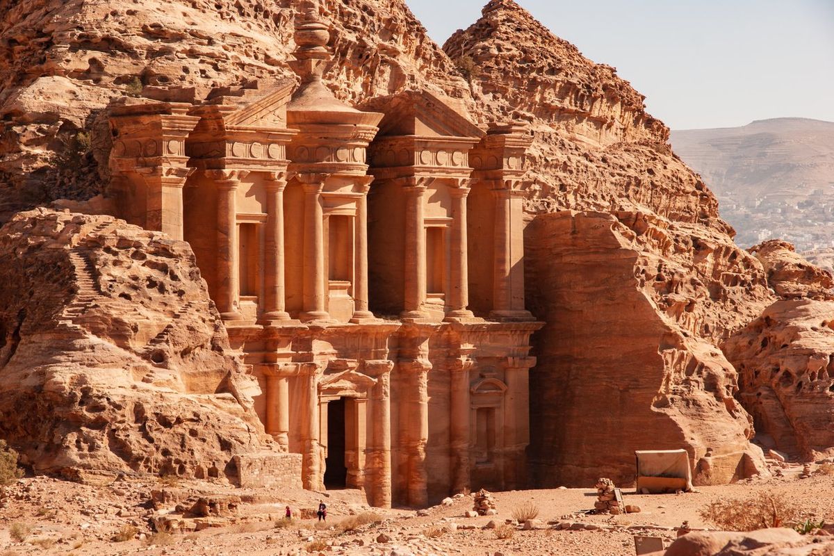 The Facade of Ad-Deir Monastery in Petra, Jordan