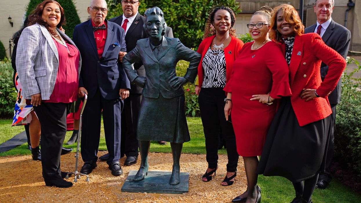 The family of Henrietta Lacks celebrate the unveiling of her statue at the University of Bristol (Ben Birchall/PA)