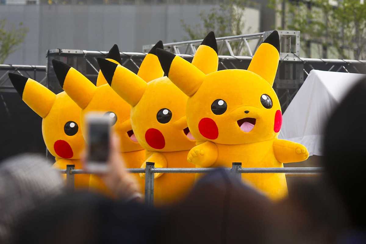 The Fifth Annual 'Pikachu Outbreak' in Yokohama (2018) stock photo