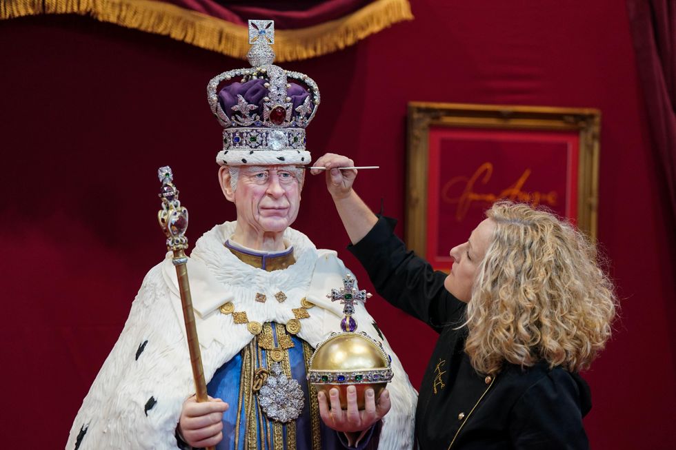 Marshmallows and 60kg of sugar paste used to make life-sized King Charles model