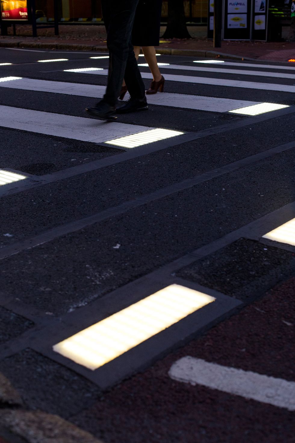 The first zebra crossing in the UK that lights up to make pedestrians more visible has been installed in Portsmouth. (Portsmouth City Council/PA Wire)