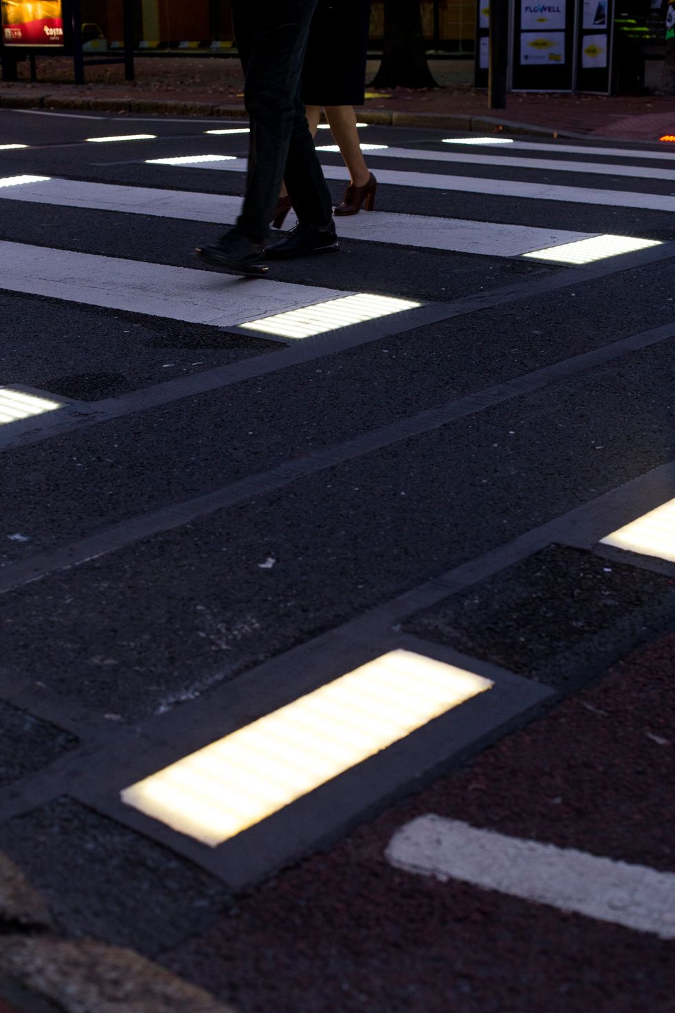 The first zebra crossing in the UK that lights up to make pedestrians more visible has been installed in Portsmouth. (Portsmouth City Council/PA Wire)