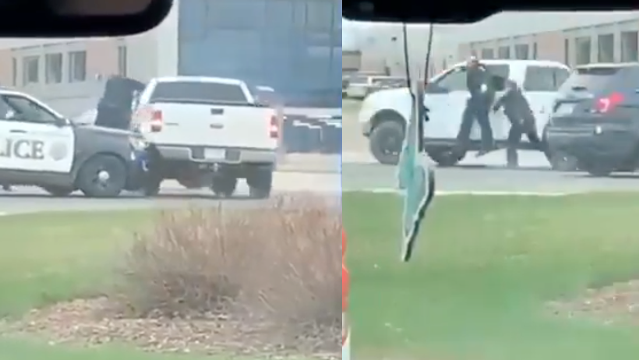 <p>The footage of this arrest has been met with outrage following its stark comparisons to the way that police treat Black and people of colour suspects</p>