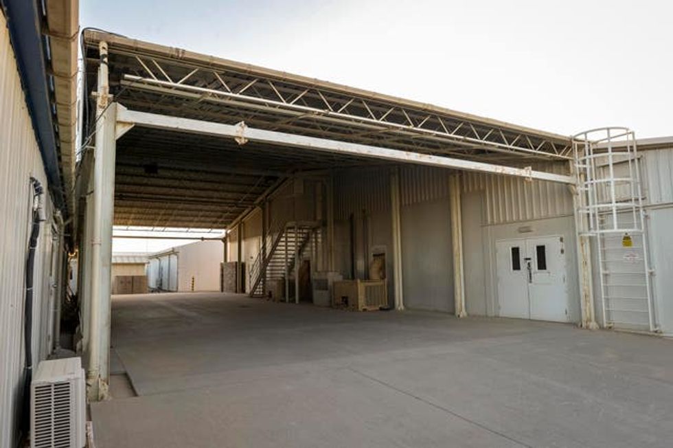The front entrance area of the field hospital in Camp Bastion,