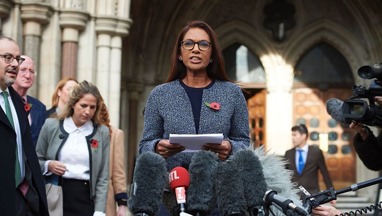 The High Court case’s lead claimant Gina Miller speaking to the media after her victory