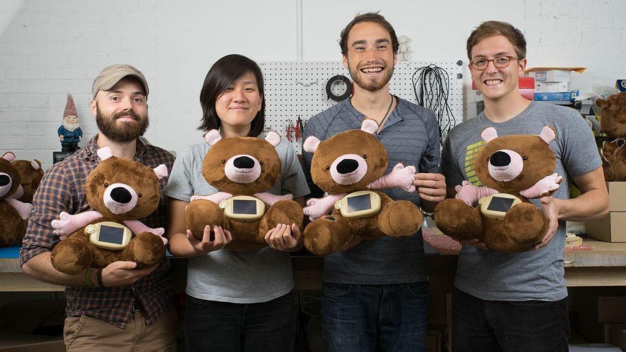 The inventors of Jerry the Bear - a stuffed toy for children with diabetes