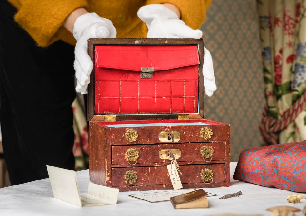 The keepsake box which once belonged to the daughters of scientist Charles Darwin