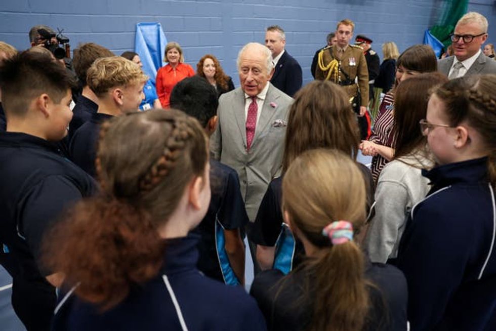 The King meets young people during his visit to Horizon Youth Zone