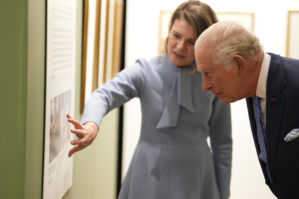 King visits exhibition of paintings including his own watercolours