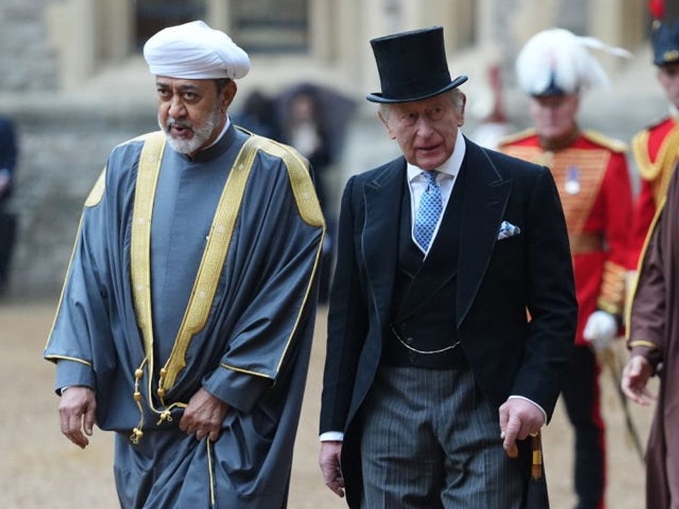 The King with Sultan Haitham bin Tarik al Said on Tuesday at Windsor Castle