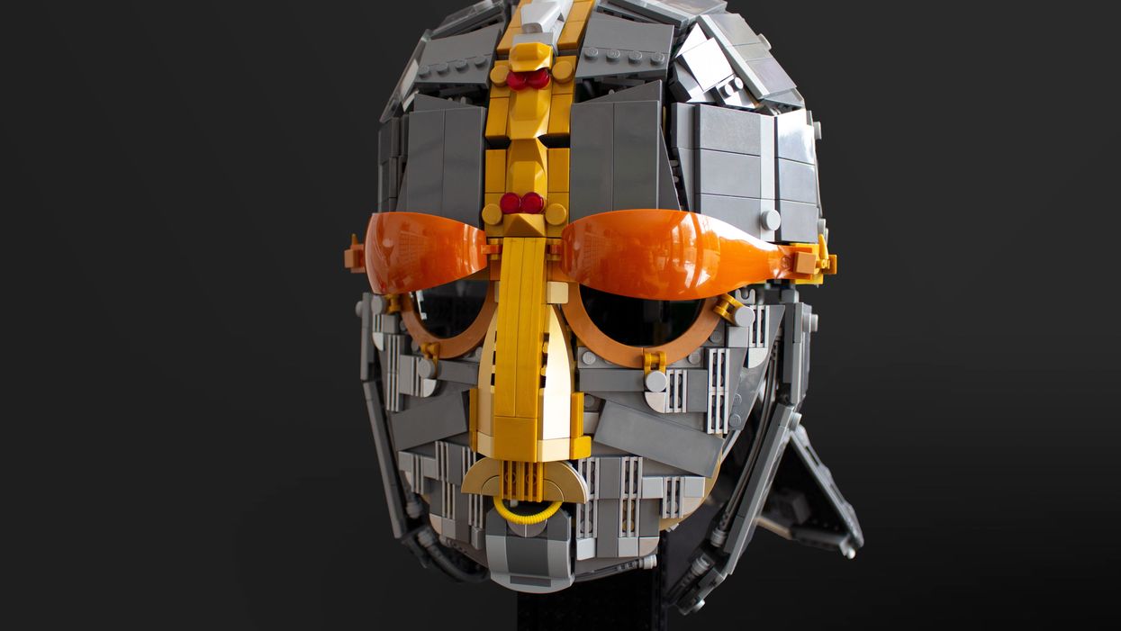 The Lego replica of the Sutton Hoo helmet