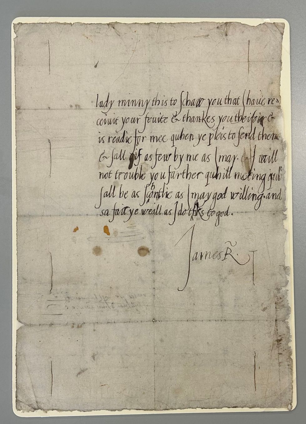 The first known letter written by King James VI to go on show