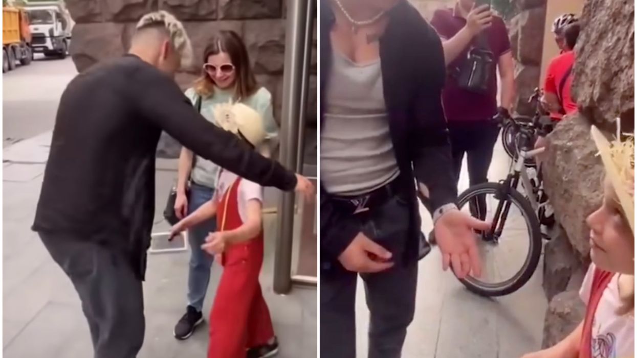 <p>The little girl looked crestfallen to have her present immediately taken away</p>