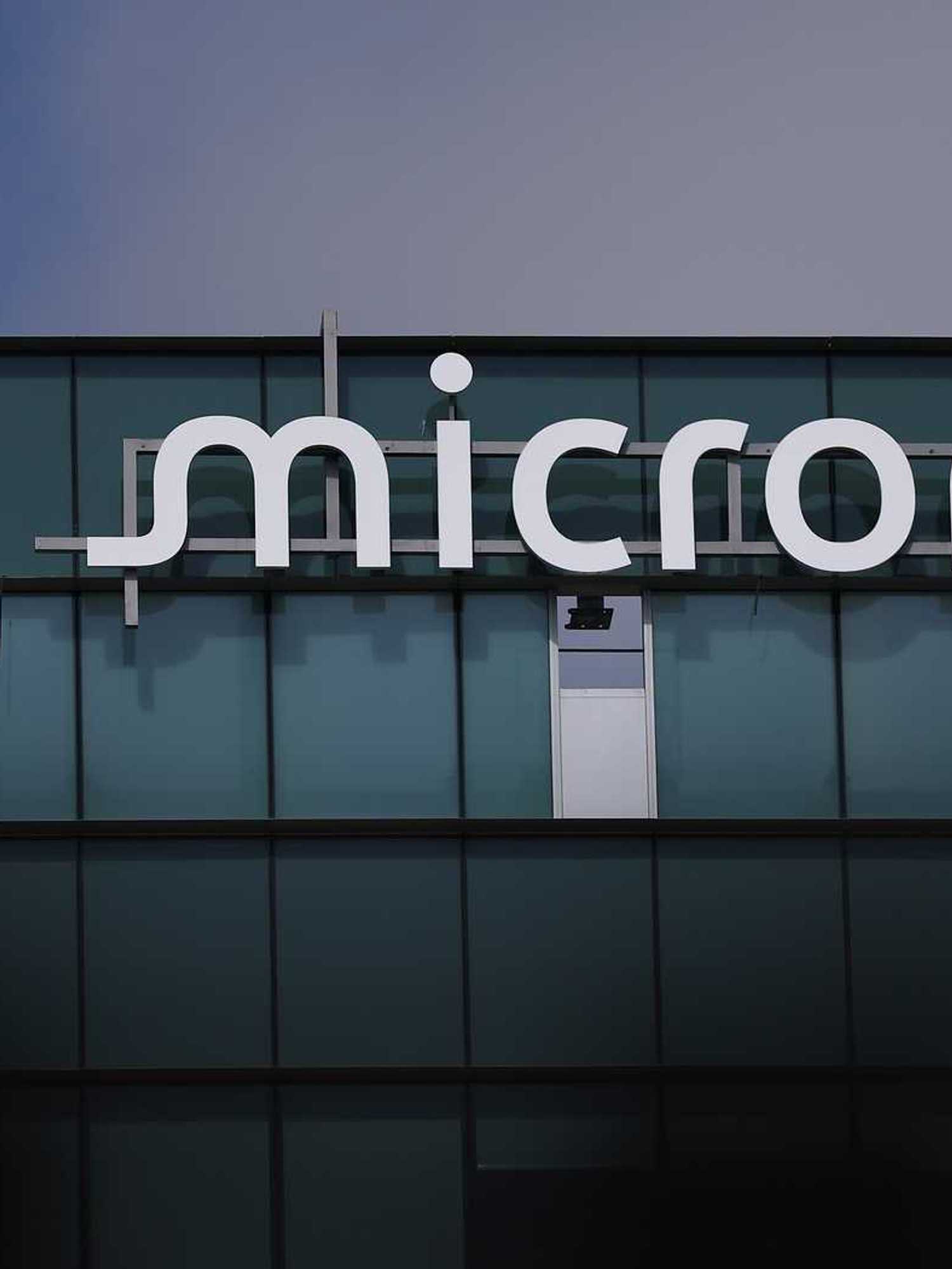 The logo for Micron Technology is posted at their headquarters on June 25, 2025 in San Jose, California