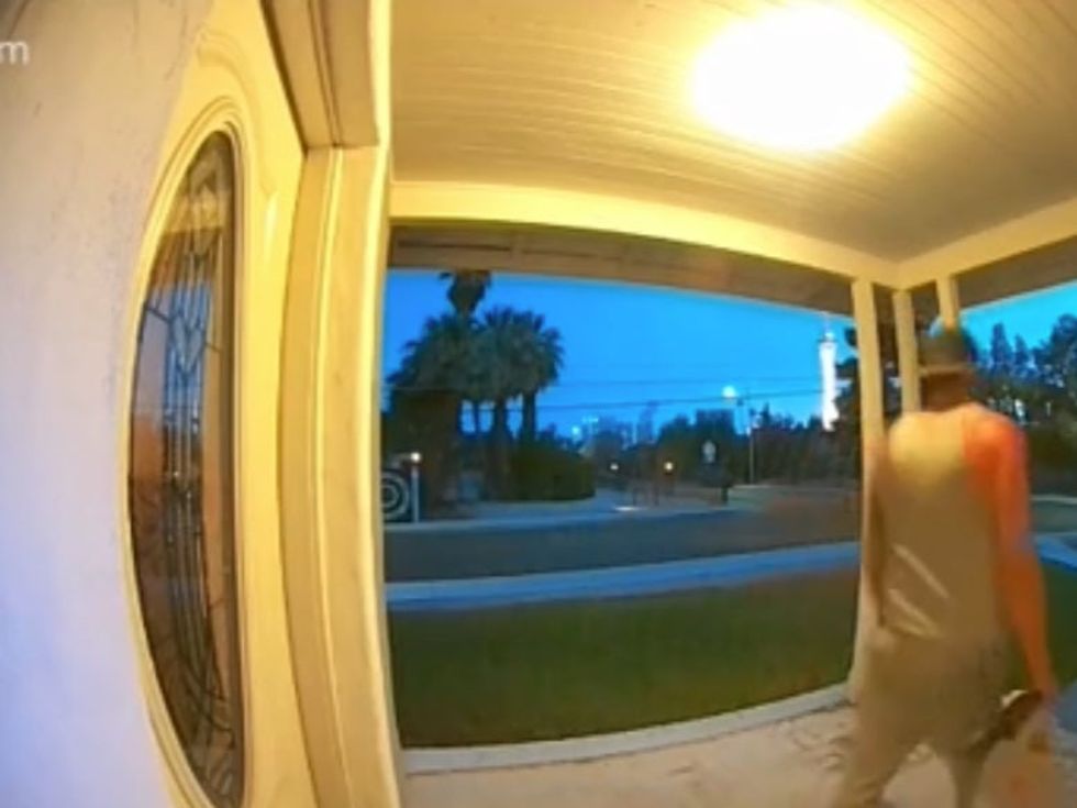 The man appears to walk away \u2013 before a dark turn of events