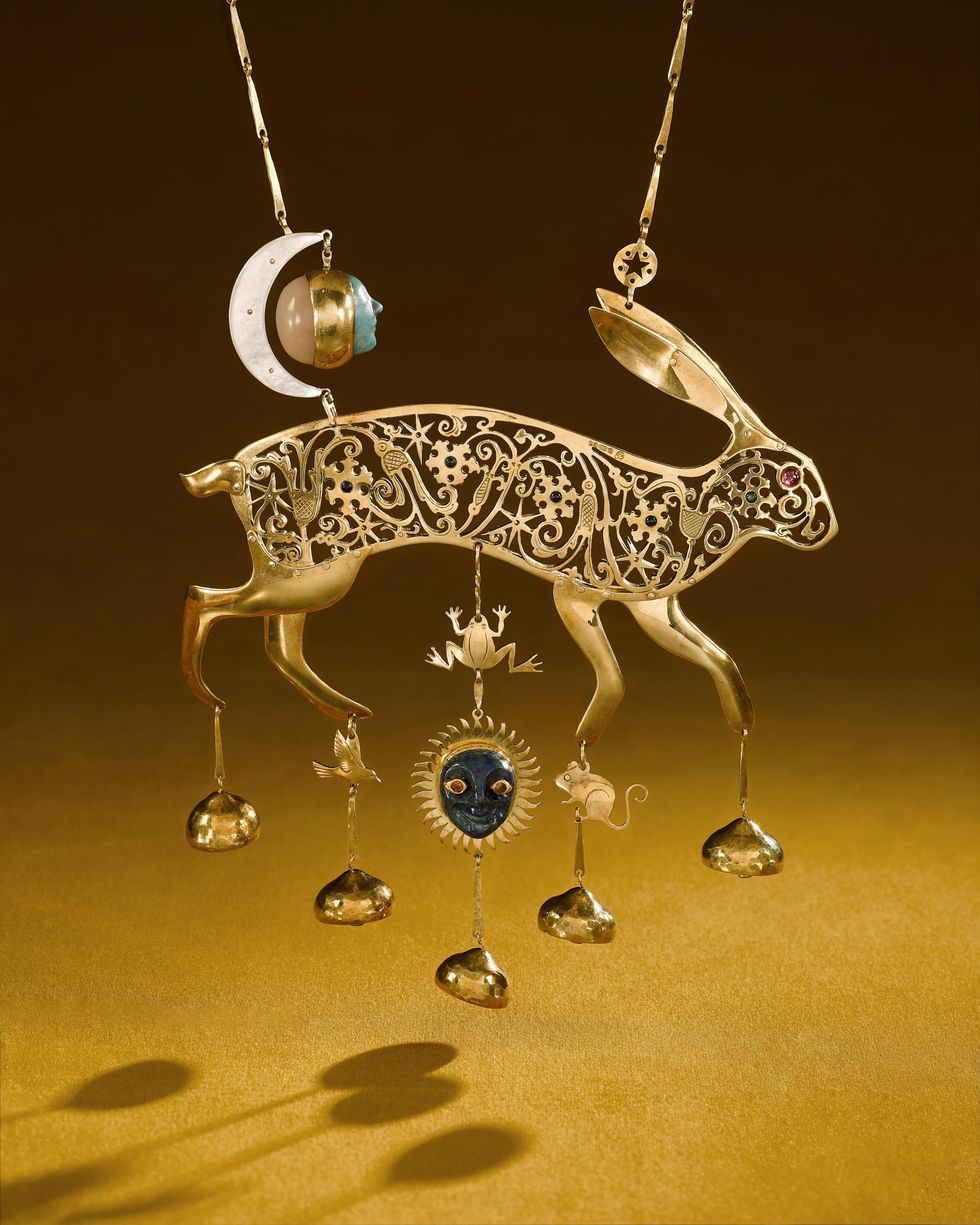 The Masquerade Hare jewellery piece