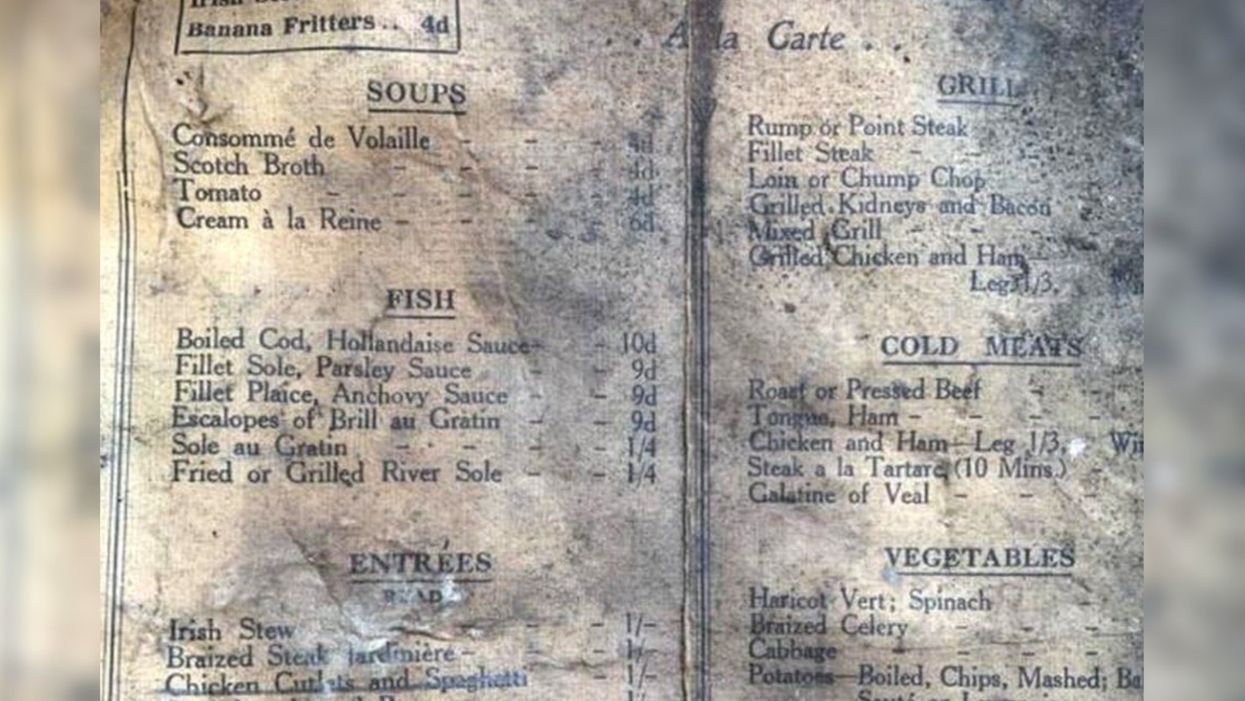 <p>The menu featured everything from sweatbreads and peas to lobster salad</p>