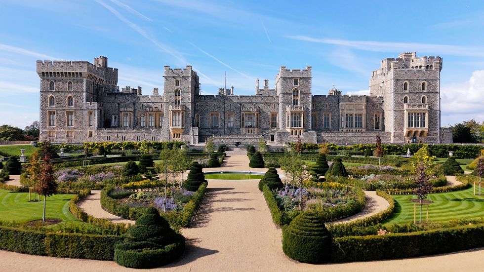 The more intricate Venus garden with its petal shaped planting beds and bronze sculptures