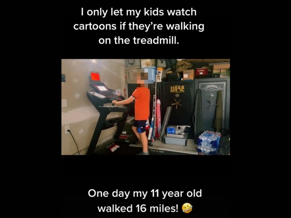 <p>The mum filmed her 11-year-old son walking through his favourite cartoons</p>