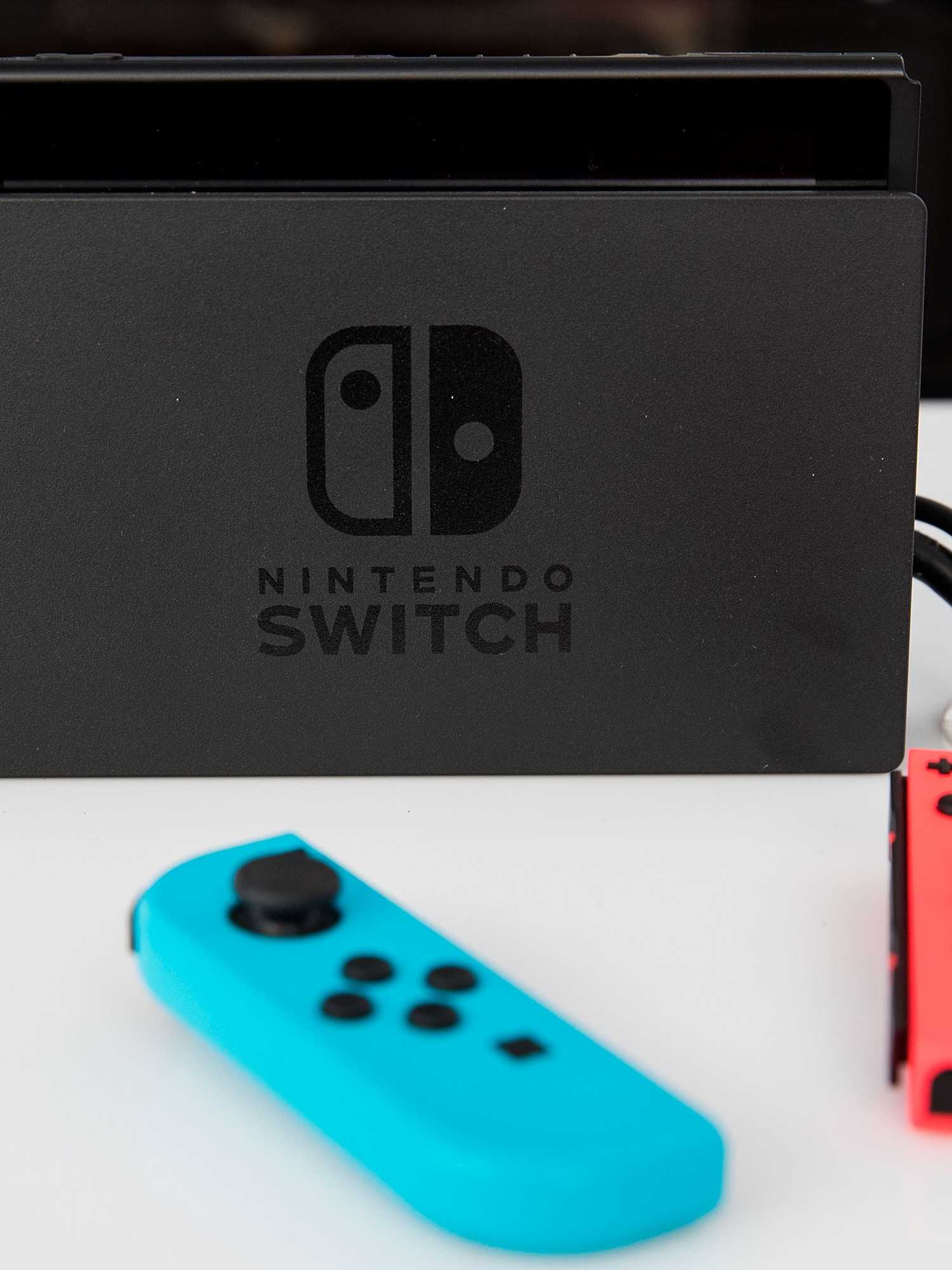 The new Nintendo Switch game console is displayed at a pop-up Nintendo venue in Madison Square Park, March 3, 2017 in New York City. The Nintendo Switch console goes on sale today and retails for 300 dollars