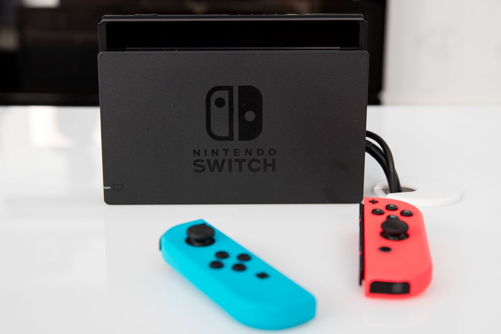 The new Nintendo Switch game console is displayed at a pop-up Nintendo venue in Madison Square Park, March 3, 2017 in New York City. The Nintendo Switch console goes on sale today and retails for 300 dollars