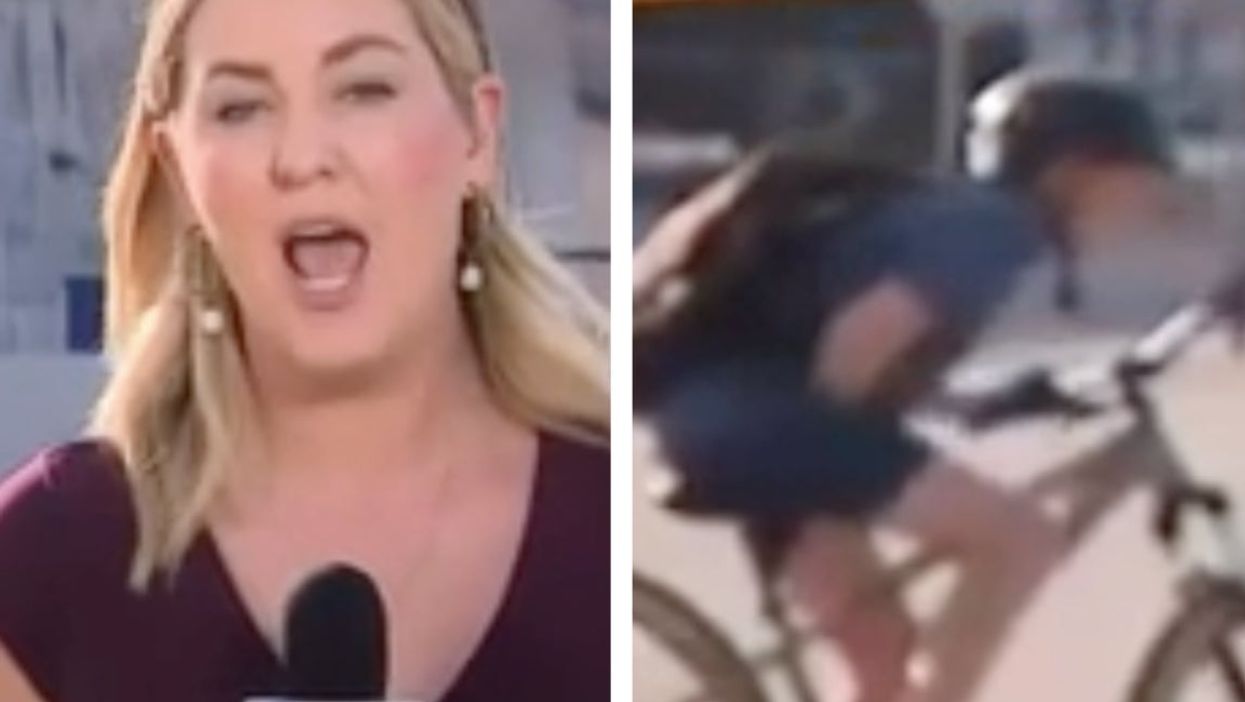 <p>The news reporter was live on air when the accident happened </p>