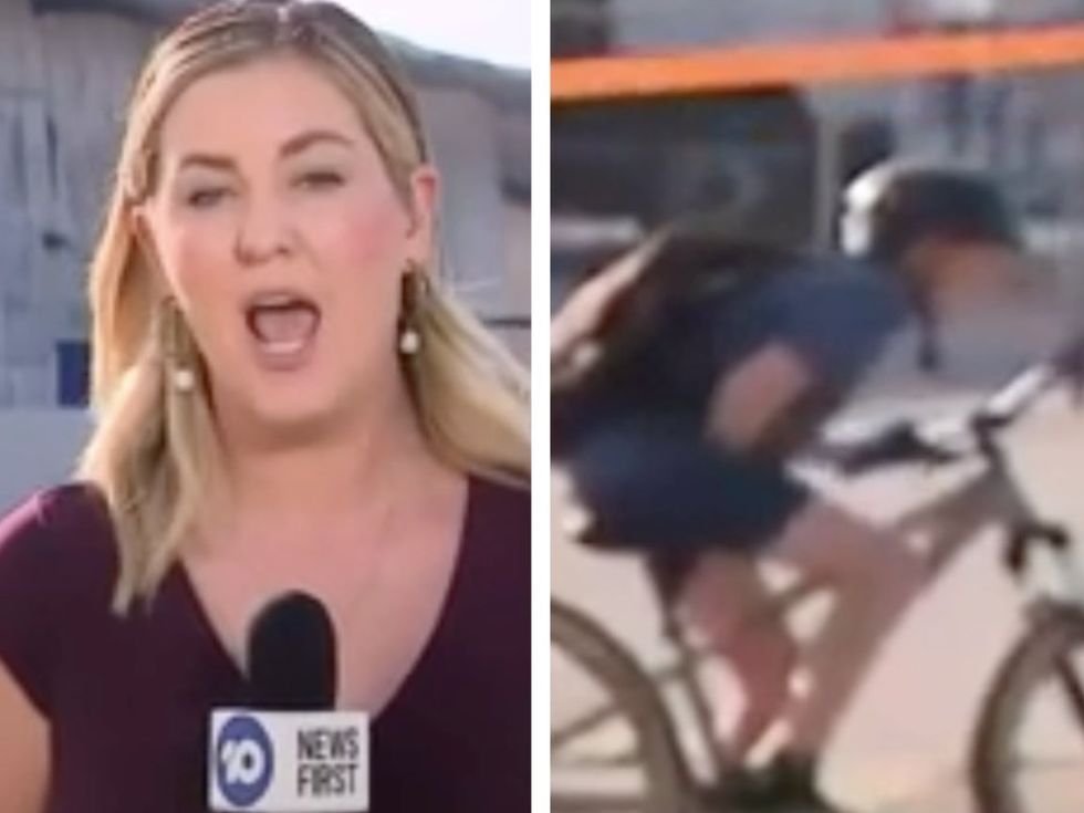 <p>The news reporter was live on air when the accident happened </p>