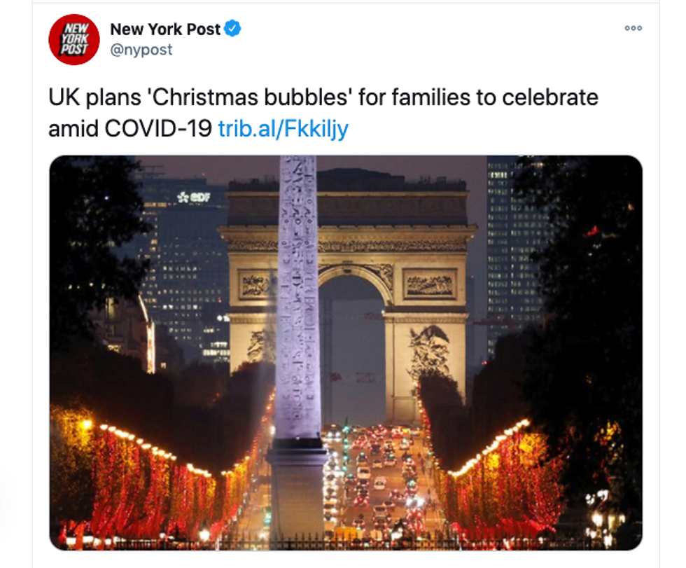 The original tweet from the New York Post